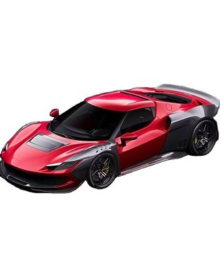 Red Ferrari 296 Kit de carroceria de automóvel ZE estilo difusor de fibra de carbono spoiler frontal do lábio