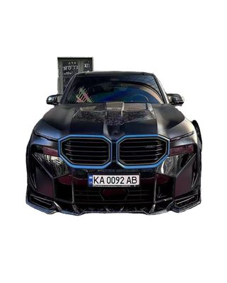 XM Bmw Wide Body Kit Fibra de Carbono Spoiler de Lábio Fronteiro Preto Bmw Side Skirt Arco da Roda