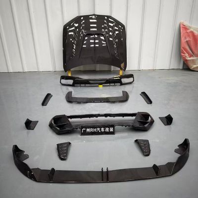 BMW X7 Fibra de carbono Body Kit X7 estilo LD difusor de lábio frontal de fibra de carbono Arco da roda do capô