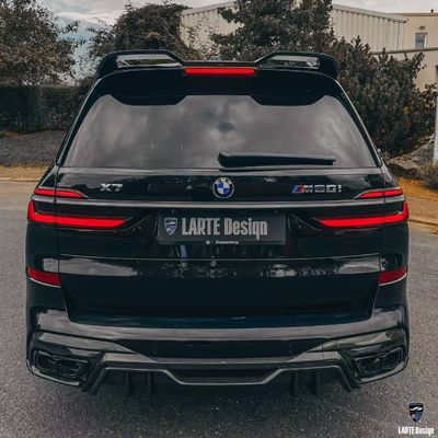 BMW X7 Fibra de carbono Body Kit X7 estilo LD difusor de lábio frontal de fibra de carbono Arco da roda do capô