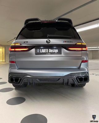 BMW X7 Fibra de carbono Body Kit X7 estilo LD difusor de lábio frontal de fibra de carbono Arco da roda do capô