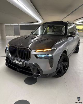 BMW X7 Fibra de carbono Body Kit X7 estilo LD difusor de lábio frontal de fibra de carbono Arco da roda do capô