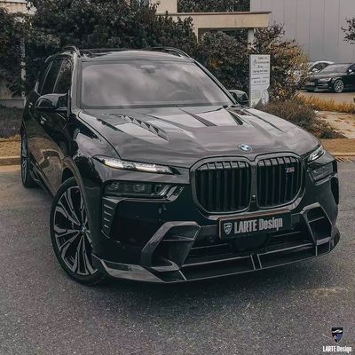 BMW X7 Fibra de carbono Body Kit X7 estilo LD difusor de lábio frontal de fibra de carbono Arco da roda do capô