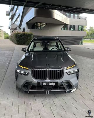 BMW X7 Fibra de carbono Body Kit X7 estilo LD difusor de lábio frontal de fibra de carbono Arco da roda do capô