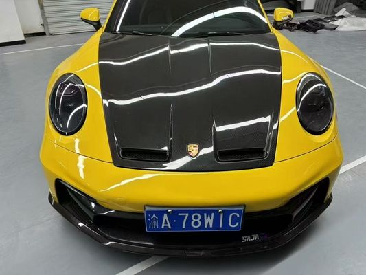 Porsche 992 Carroça de fibra de carbono Kit 992 estilo GT3 traseiro e dianteiro parachoque saia lateral spoiler capô