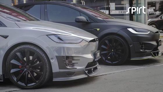 Tesla modelo X Fibra de Carbono Kit de corpo modelo X Fibra de Carbono difusor de lábio frontal Spoiler capô roda arco corpo largo kit