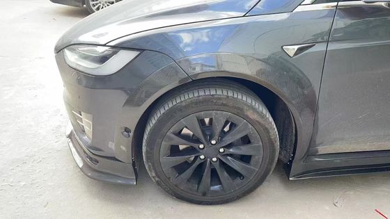 Tesla modelo X Fibra de Carbono Kit de corpo modelo X Fibra de Carbono difusor de lábio frontal Spoiler capô roda arco corpo largo kit