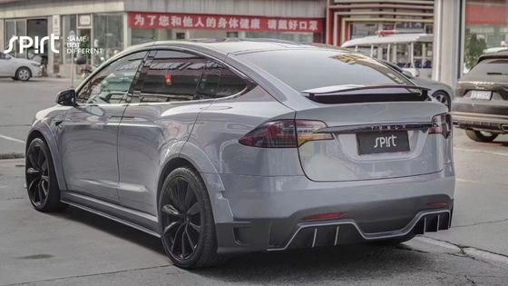 Tesla modelo X Fibra de Carbono Kit de corpo modelo X Fibra de Carbono difusor de lábio frontal Spoiler capô roda arco corpo largo kit