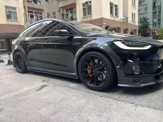 Tesla modelo X Fibra de Carbono Kit de corpo modelo X Fibra de Carbono difusor de lábio frontal Spoiler capô roda arco corpo largo kit