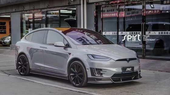 Tesla modelo X Fibra de Carbono Kit de corpo modelo X Fibra de Carbono difusor de lábio frontal Spoiler capô roda arco corpo largo kit