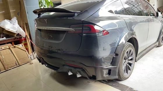 Tesla modelo X Fibra de Carbono Kit de corpo modelo X Fibra de Carbono difusor de lábio frontal Spoiler capô roda arco corpo largo kit