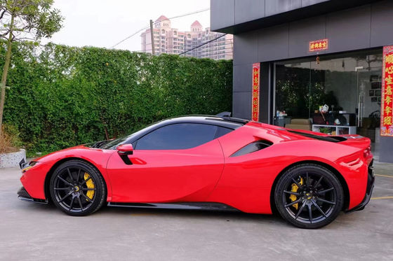 Para a Ferrari SF90 Kit de Corpo de Fibra de Carbono Seca SF90 Estilo OEM Fibra de Carbono Lobo Fronteiro Diffuser Spoiler saia lateral