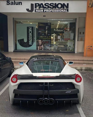 Peças para carroceria Ferrari 458 Kit de carroceria 458 Misha estilo avançado e traseiro parachoque lateral saia capuz spoiler corpo Kit