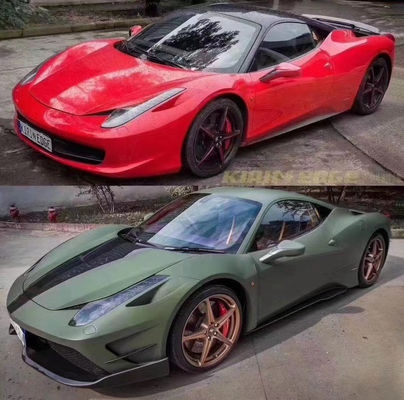 Peças para carroceria Ferrari 458 Kit de carroceria 458 Misha estilo avançado e traseiro parachoque lateral saia capuz spoiler corpo Kit