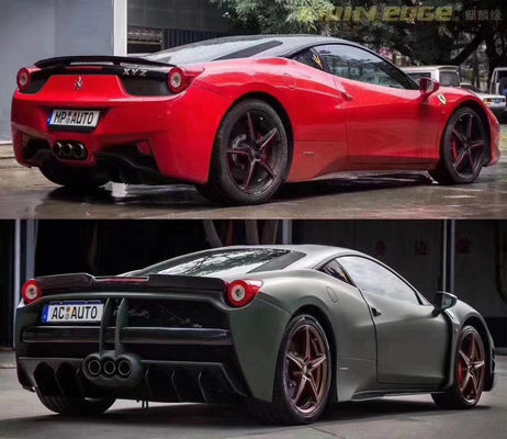 Peças para carroceria Ferrari 458 Kit de carroceria 458 Misha estilo avançado e traseiro parachoque lateral saia capuz spoiler corpo Kit