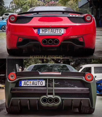 Peças para carroceria Ferrari 458 Kit de carroceria 458 Misha estilo avançado e traseiro parachoque lateral saia capuz spoiler corpo Kit