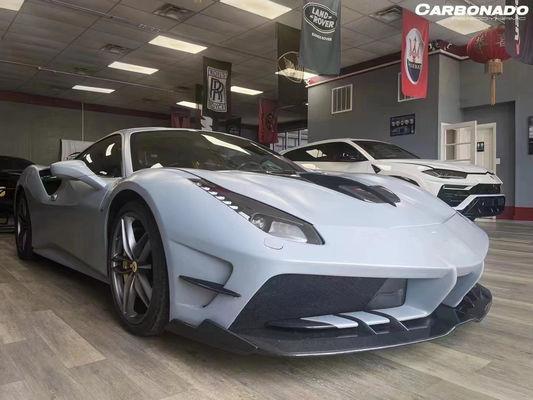 Para Ferrari 488 Kit de corpo de fibra de carbono 488 Misha estilo avançado e traseiro tampão spoiler Hood Kit de corpo de fibra de carbono