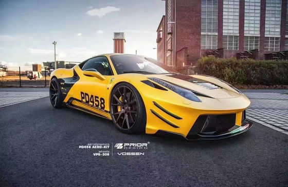 Para a Ferrari 458 Fibra de Carbono Kit de corpo 458 Moderado PD estilo Frente e traseiro tampão spoiler Hood Kit de corpo
