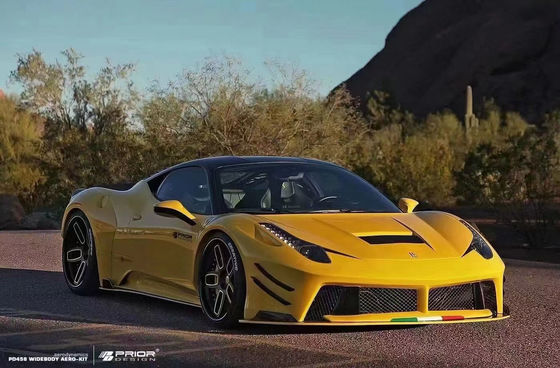 Para a Ferrari 458 Fibra de Carbono Kit de corpo 458 Moderado PD estilo Frente e traseiro tampão spoiler Hood Kit de corpo