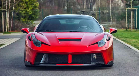 Para a Ferrari 458 Fibra de Carbono Kit de corpo 458 Moderado PD estilo Frente e traseiro tampão spoiler Hood Kit de corpo