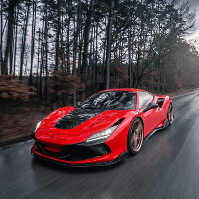 Para a Ferrari F8 Fibra de Carbono Kit F8 atualizado KEYVANY estilo Frente pá difusor spoiler corpo Kit