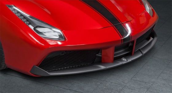 Para a Ferrari 488 Kit de corpo de fibra de carbono 488 Upgraded Capristo estilo de fibra de carbono frontal lábio difusor spoiler