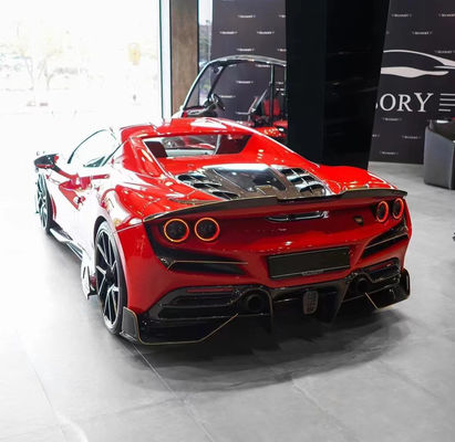 Peças para automóveis para Ferrari F8 Kit de corpo de fibra de carbono F8 Upgrade MSY estilo Frente pá difusor spoiler lateral saia Kit de corpo
