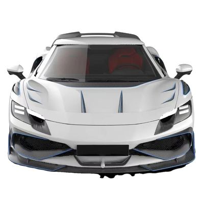 296GTB Ferrari Kit Carro Corpo 2021 Fibra de Carbono Seca Front Lip Car Front Bumper Diffuser