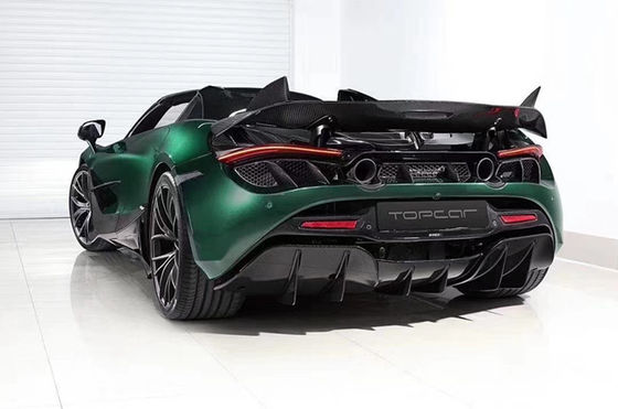 Kit de corpo de fibra de carbono de fibra de carbono para McLaren 720S 720 Upgraded TOPCAR estilo Frente pá traseira difusor Spoiler Cover