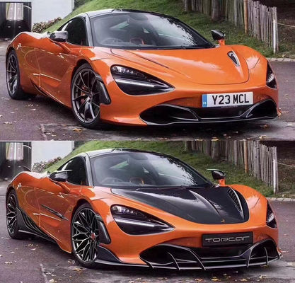 Kit de corpo de fibra de carbono de fibra de carbono para McLaren 720S 720 Upgraded TOPCAR estilo Frente pá traseira difusor Spoiler Cover
