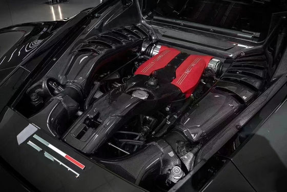 488 Ferrari Body Kit Escudo de motor de fibra de carbono seca OEM Cap de óleo de fibra de carbono