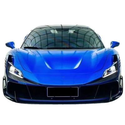 Ferraris F8 Azul F8 Estilo MSY Frente Bumper Lip Body Kit Spoiler Saias laterais
