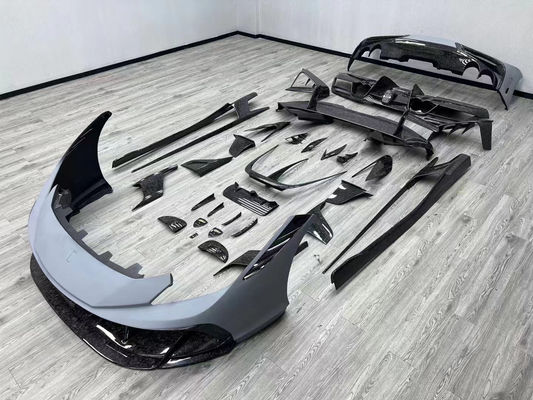 Ferraris F8 Azul F8 Estilo MSY Frente Bumper Lip Body Kit Spoiler Saias laterais