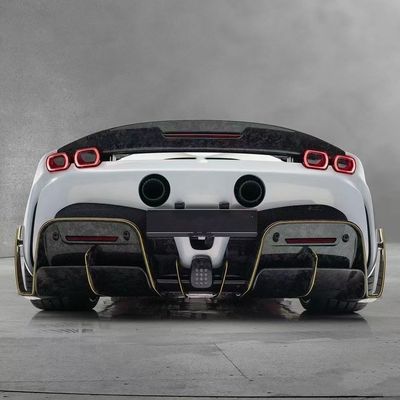 SF90 Ferrari Body Kit MSY Estilo Fibra de Carbono traseiro parachoque spoiler lábio saia lateral