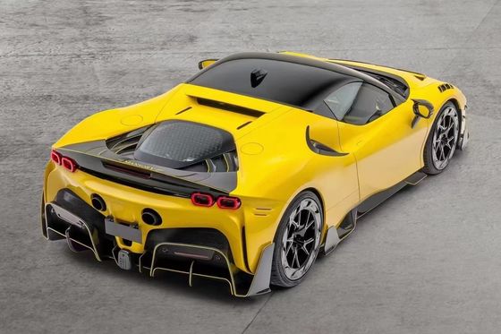 SF90 Ferrari Body Kit MSY Estilo Fibra de Carbono traseiro parachoque spoiler lábio saia lateral