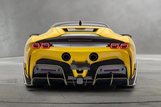 SF90 Ferrari Body Kit MSY Estilo Fibra de Carbono traseiro parachoque spoiler lábio saia lateral