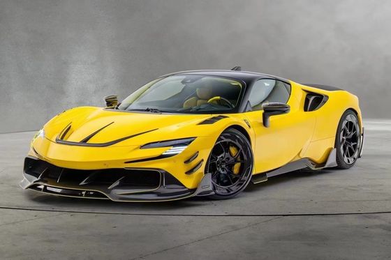 SF90 Ferrari Body Kit MSY Estilo Fibra de Carbono traseiro parachoque spoiler lábio saia lateral