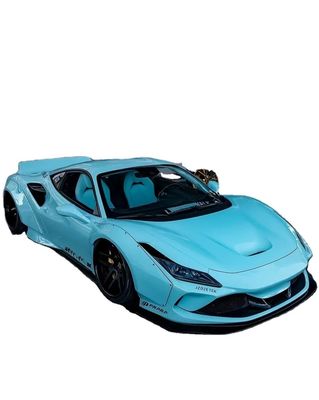 F8 Ferrari Auto Body Kit LB Style Spoiler de fibra de carbono azul