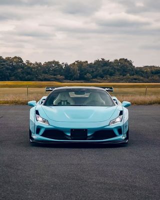 F8 Ferrari Auto Body Kit LB Style Spoiler de fibra de carbono azul
