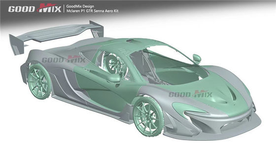 Para McLaren P1 Body Kit P1 Upgraded GTR Style Frente e traseiro Bumper Spoilers Carbon Fiber Body Kit