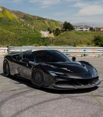 SF90 Ferrari Fibra de Carbono Kit 1016 Estilo Front Lip Air Intake Preto Spoiler Fender