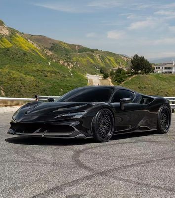 SF90 Ferrari Fibra de Carbono Kit 1016 Estilo Front Lip Air Intake Preto Spoiler Fender