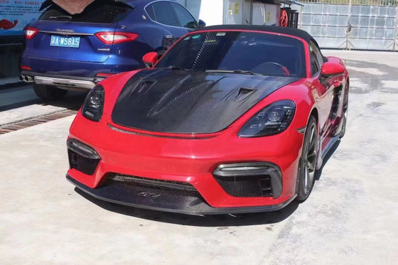 Cobertura de fibra de carbono de alta qualidade para Porsche 718 Boxster Cobertura de fibra de carbono do motor Hatch 718 Upgrade GT4