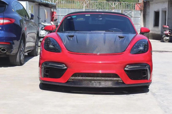Cobertura de fibra de carbono de alta qualidade para Porsche 718 Boxster Cobertura de fibra de carbono do motor Hatch 718 Upgrade GT4