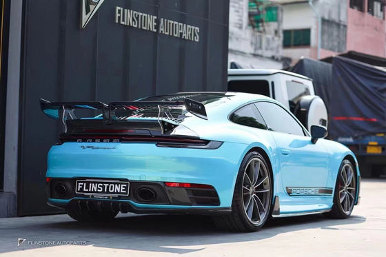 Para Porsche 911 992 Kit de corpo de fibra de carbono 911 992 Moderado TechArt estilo Frente pá difusor spoiler lado saia Kit de corpo