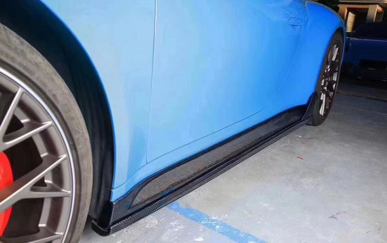 Para Porsche 911 992 Kit de corpo de fibra de carbono 911 992 Moderado TechArt estilo Frente pá difusor spoiler lado saia Kit de corpo