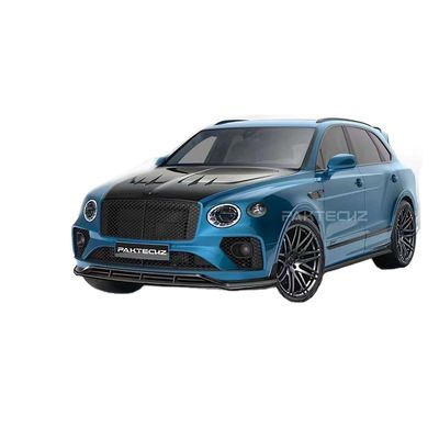 Auto Blue Bentley Bentayga Body Kit Widebody Fibra de Carbono Frente Lips Diffuser Wing Hood