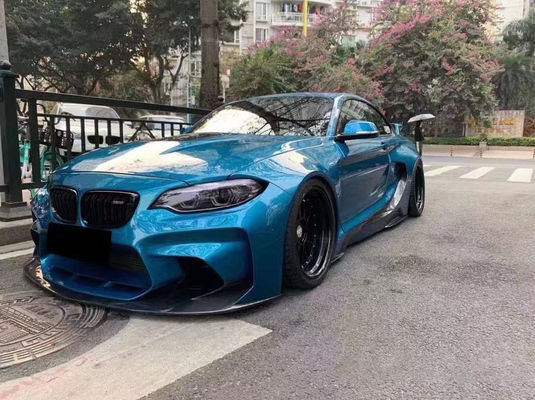 Para BMW F22 F87 2 Série M2 Body Kit M2 M235 Upgrade IMP Estilo Frente e traseiro Bumper Spoiler Wide Bodyki