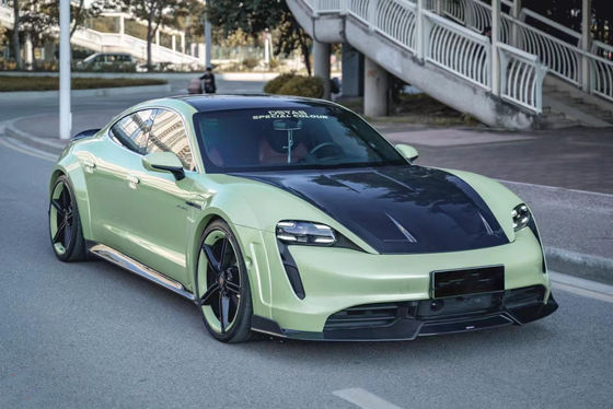 Novo Produto para Porsche Taycan Kit de Corpo de Fibra de Carbono Taycan Wide Bodyki Frente Pavilhão Lado Saica Spoiler Diffuser