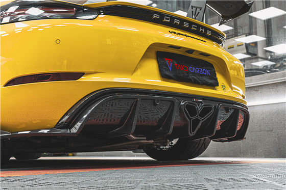 Para o Porsche 718 Boxster Cayman Kit de carroceria Material de fibra de carbono 718 Fibra de carbono difusor traseiro EVO estilo 718 Kit de carroceria de fibra de carbono